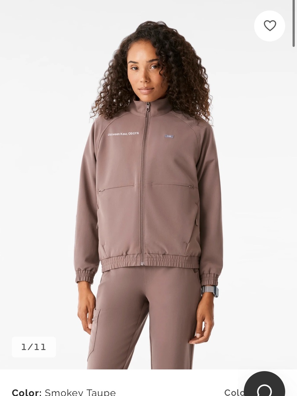Figs Smokey Taupe Sydney Scrub Jacket